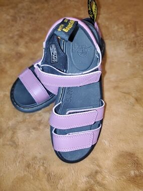 Dr. Martens Purple Triple-Strap Sandals with Black Footbed Sz. 5L/4Mens